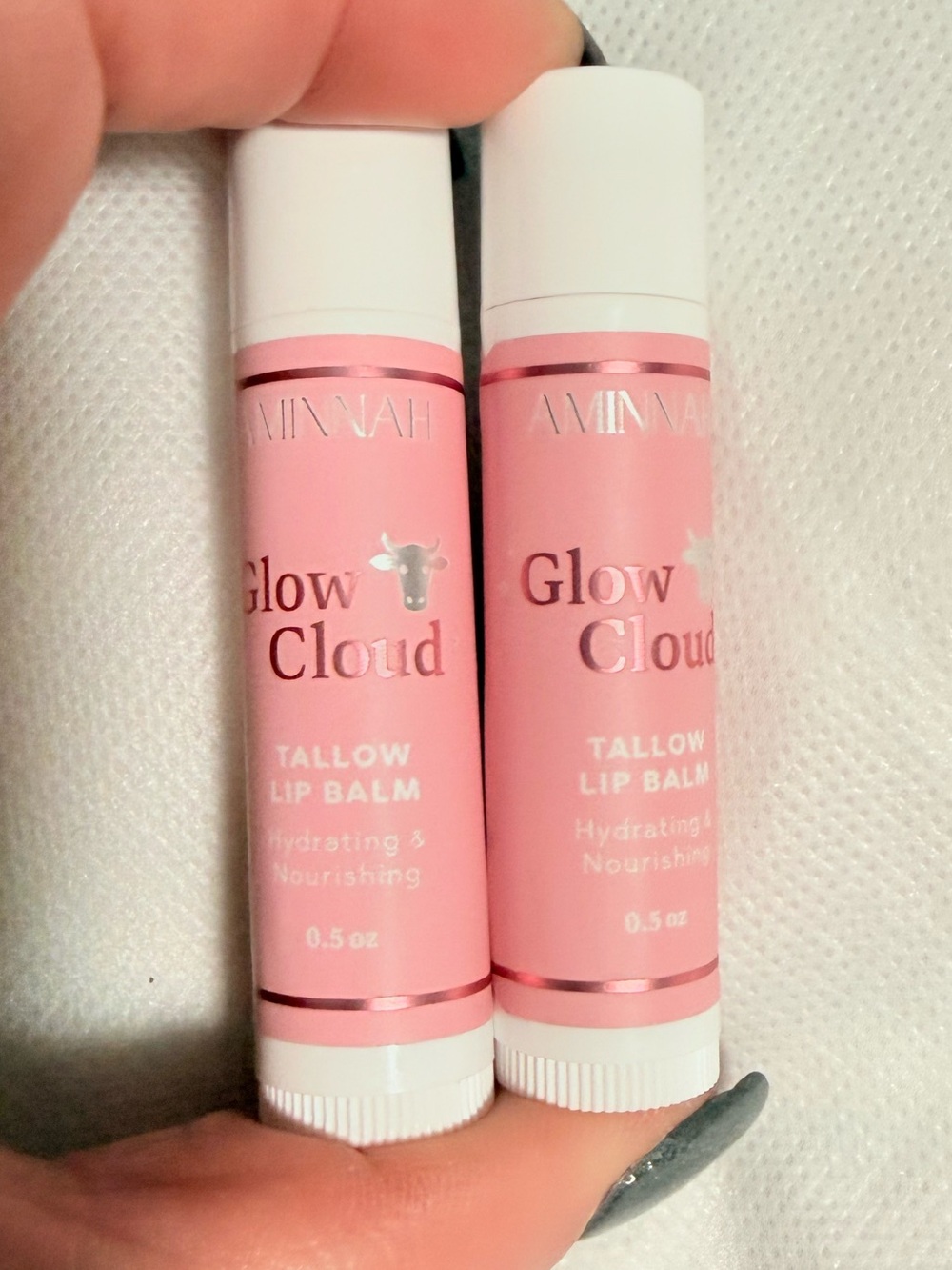 AMINAH Glow Cloud Tallow Lip Balm set Hydrating Pink Balm! You get both! NEW